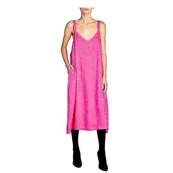 BALENCIAGA NEW Jacquard Pink Oversized Slip Dress Size 2 MSRP $1650 - Picture 1 of 13